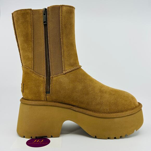 UGG Women's Classic Twin Seam New Heights Chestnut Suede Boots 1158313 Size 7 - Picture 7 of 12